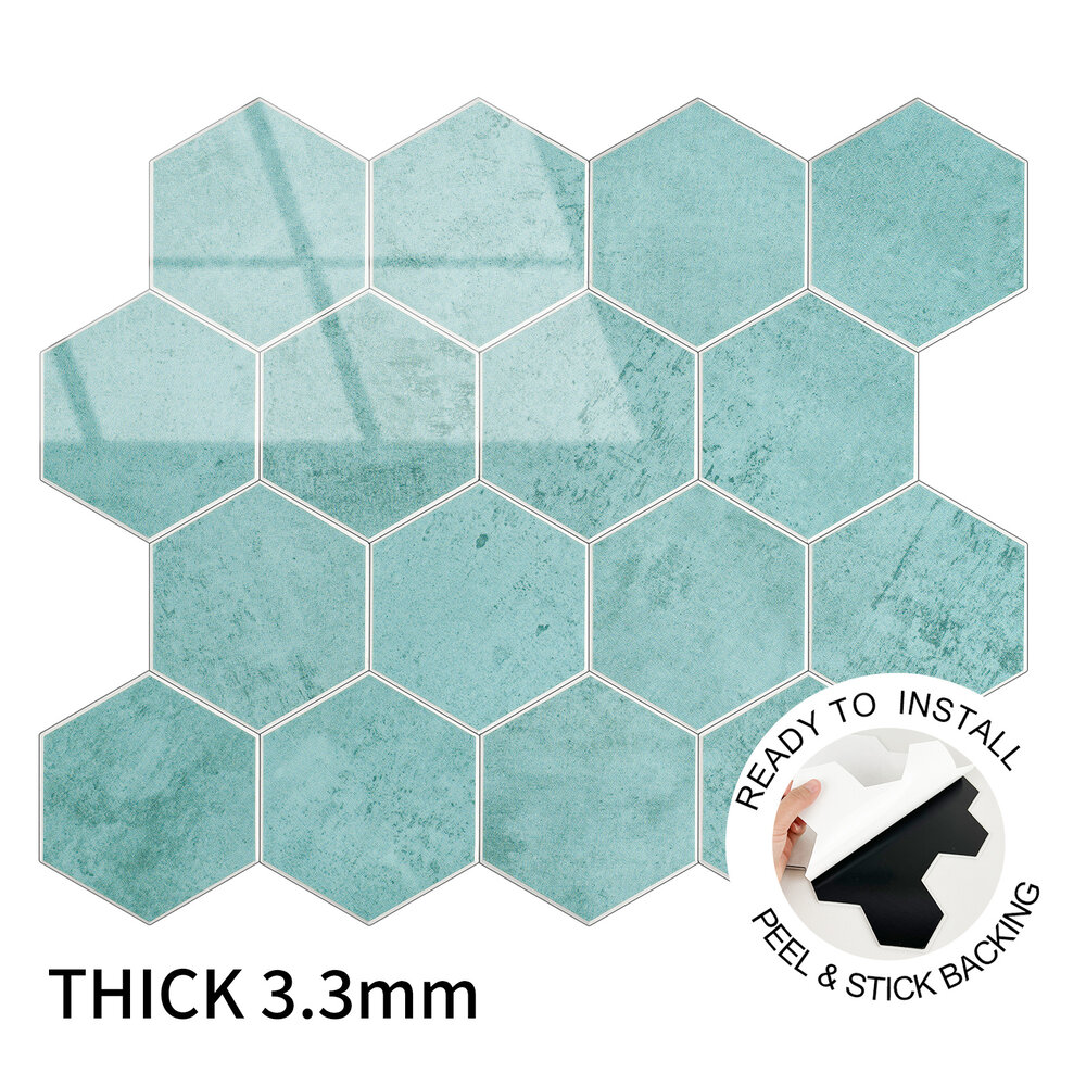 Oppio BALTIC BLUE Hexagon - Zelfklevende Mozaïek 29.2x25.4x3.3 mm