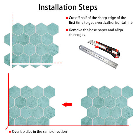 Oppio BALTIC BLUE Hexagon - Zelfklevende Mozaïek 29.2x25.4x3.3 mm