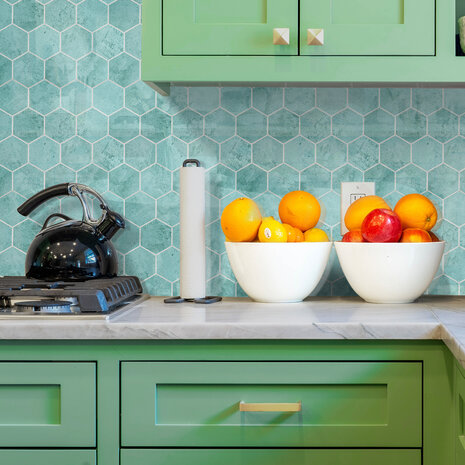 Oppio BALTIC BLUE Hexagon - Zelfklevende Mozaïek 29.2x25.4x3.3 mm