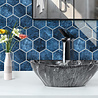 Oppio BLUE MARBLE Hexagon - Zelfklevende Mozaïek 29.2x25.4x3.3 mm Oppio BLUE MARBLE Hexagon - Zelfklevende Mozaïek 29.2x25.4x3.3 mm