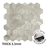 Oppio XL Stone Taupe HEXAGON - Zelfklevend Mozaïek 290x288mm Oppio XL Stone Taupe HEXAGON - Zelfklevend Mozaïek 290x288mm