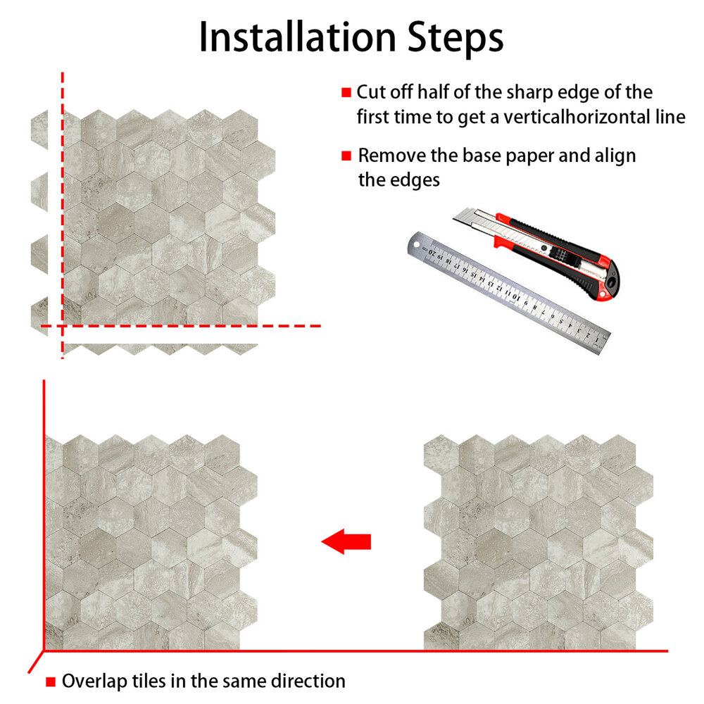 Oppio XL Stone Taupe HEXAGON - Zelfklevend Mozaïek 290x288mm Oppio XL Stone Taupe HEXAGON - Zelfklevend Mozaïek 290x288mm