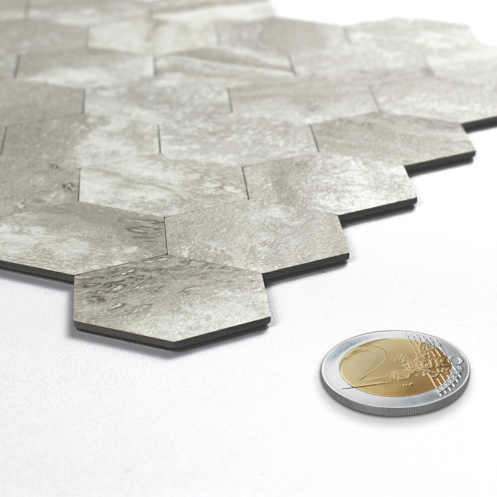 Oppio XL Stone Taupe HEXAGON - Zelfklevend Mozaïek 290x288mm Oppio XL Stone Taupe HEXAGON - Zelfklevend Mozaïek 290x288mm