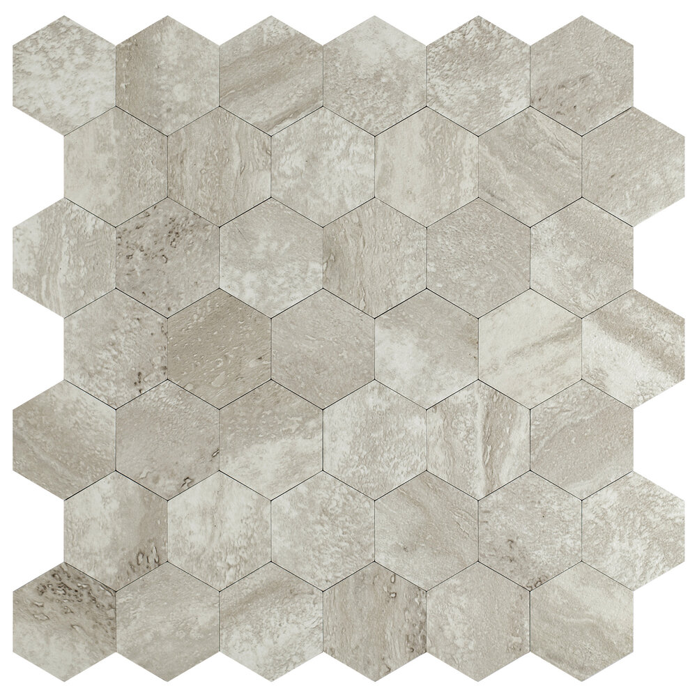 Oppio XL Stone Taupe HEXAGON - Zelfklevend Mozaïek 290x288mm Oppio XL Stone Taupe HEXAGON - Zelfklevend Mozaïek 290x288mm