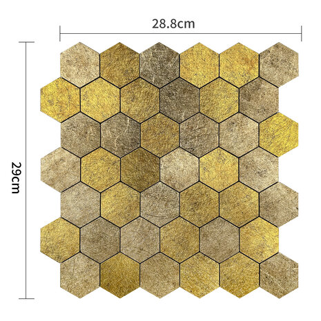 Oppio XL Honey Stone HEXAGON - Zelfklevende Mozaïek 29x28.8x4mm