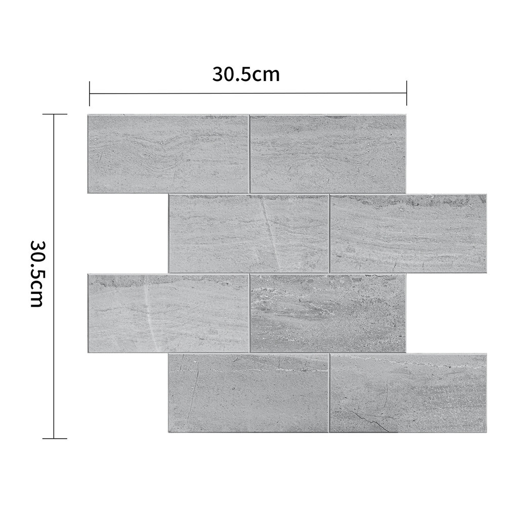 Oppio Beton Licht Grijs METRO - Zelfklevende Mozaïek 30.5x30.5x4 mm