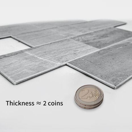 Oppio Beton Licht Grijs METRO - Zelfklevende Mozaïek 30.5x30.5x4 mm