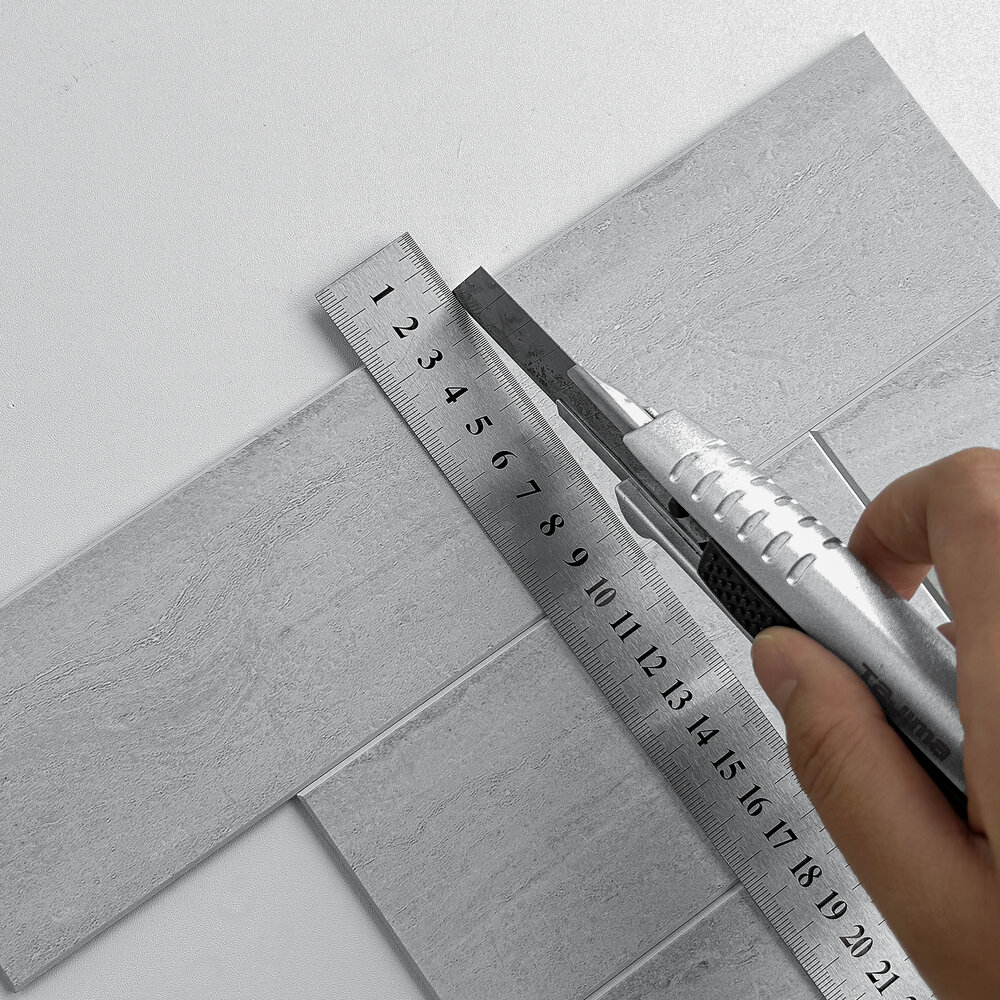 Oppio Beton Licht Grijs METRO - Zelfklevende Mozaïek 30.5x30.5x4 mm