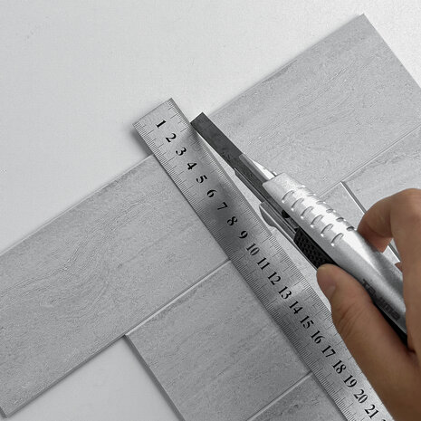 Oppio Beton Licht Grijs METRO - Zelfklevende Mozaïek 30.5x30.5x4 mm