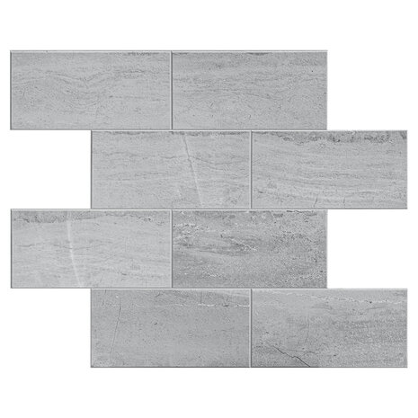 Oppio Beton Licht Grijs METRO - Zelfklevende Mozaïek 30.5x30.5x4 mm