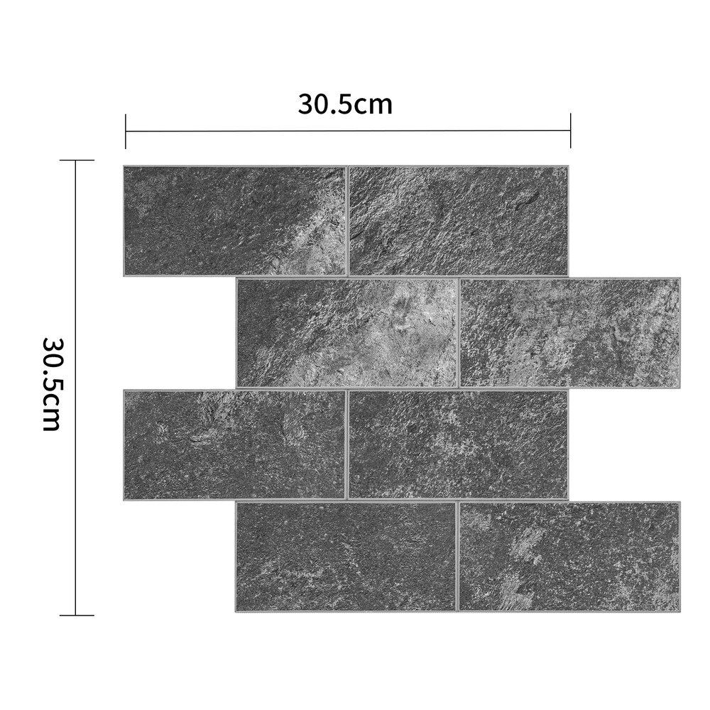 Oppio Antraciet Leisteen METRO - Zelfklevende Mozaïek 30.5x30.5x4 mm