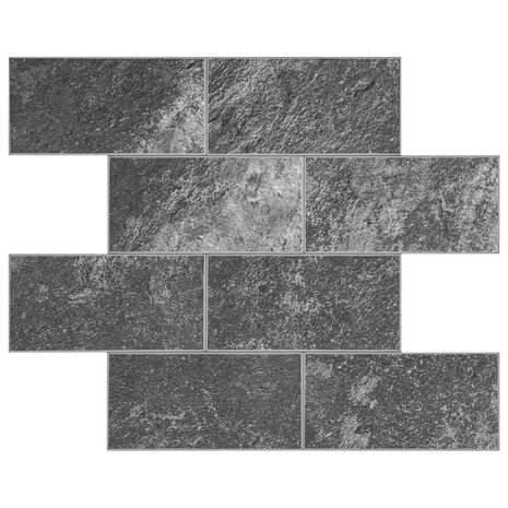 Oppio Antraciet Leisteen METRO - Zelfklevende Mozaïek 30.5x30.5x4 mm