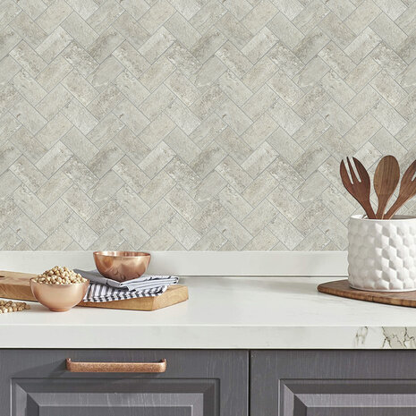 Oppio XL Visgraat Stone Taupe - Zelfklevend Mozaïek 29.5x28.8x3.3 mm Oppio XL Visgraat Stone Taupe - Zelfklevend Mozaïek 29.5x28.8x3.3 mm