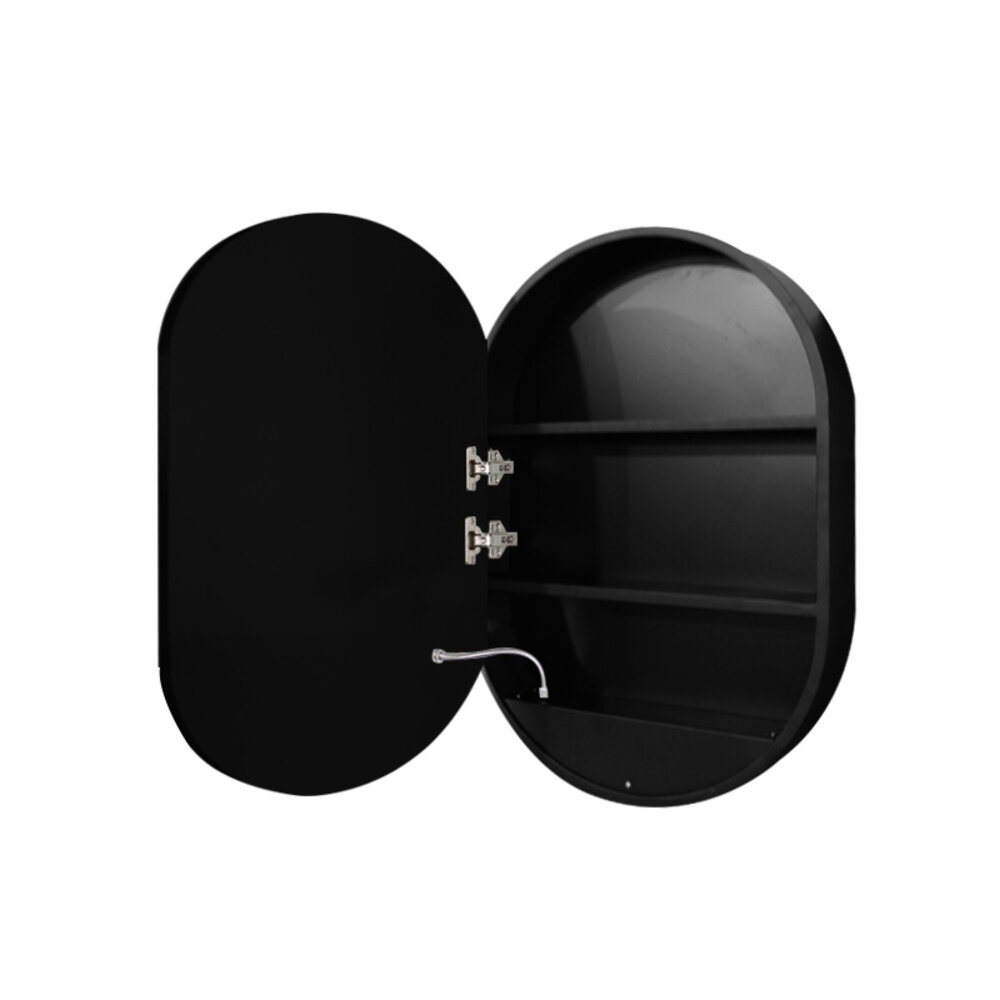 Oppio LINA Zwart – Spiegelkast 40×80 Badkamerspiegel met verlichting