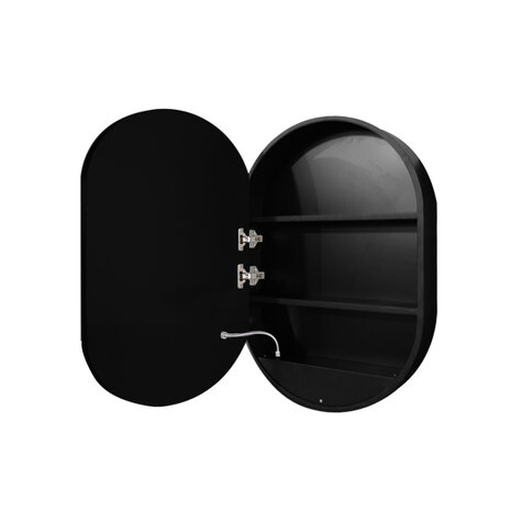 Oppio LINA Zwart – Spiegelkast 40×80 Badkamerspiegel met verlichting