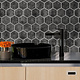 Oppio Antraciet Marble Hexagon - Zelfklevende Mozaïek 29.2x25.4x3.3 mm