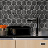 Oppio Antraciet Marble Hexagon - Zelfklevende Mozaïek 29.2x25.4x3.3 mm Oppio Antraciet Marble Hexagon - Zelfklevende Mozaïek 29.2x25.4x3.3 mm