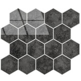 Oppio Antraciet Marble  Hexagon - Zelfklevende Mozaïek 29.2x25.4x3.3 mm