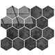 Oppio Antraciet Marble Hexagon - Zelfklevende Mozaïek 29.2x25.4x3.3 mm