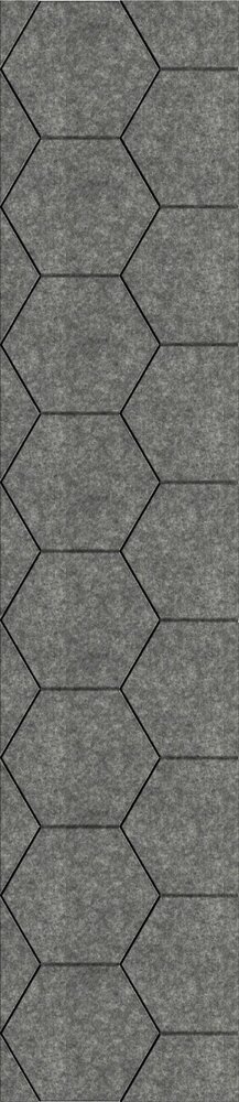 Oppio OPPIO Viltpaneel Grijs - HEXAGON - 60x280 cm - Brandvertragend & Geluiddempend