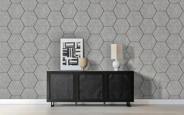 Oppio OPPIO Viltpaneel Licht Grijs - HEXAGON - 60x280 cm - Brandvertragend & Geluiddempend Oppio OPPIO Viltpaneel Licht Grijs - HEXAGON - 60x280 cm - Brandvertragend & Geluiddempend