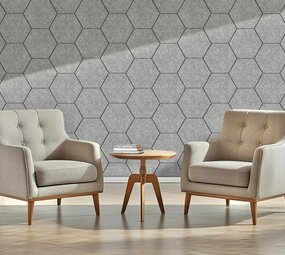 Oppio OPPIO Viltpaneel Licht Grijs - HEXAGON - 60x280 cm - Brandvertragend & Geluiddempend Oppio OPPIO Viltpaneel Licht Grijs - HEXAGON - 60x280 cm - Brandvertragend & Geluiddempend