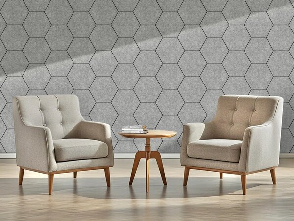 Oppio OPPIO Viltpaneel Licht Grijs - HEXAGON - 60x280 cm - Brandvertragend & Geluiddempend Oppio OPPIO Viltpaneel Licht Grijs - HEXAGON - 60x280 cm - Brandvertragend & Geluiddempend