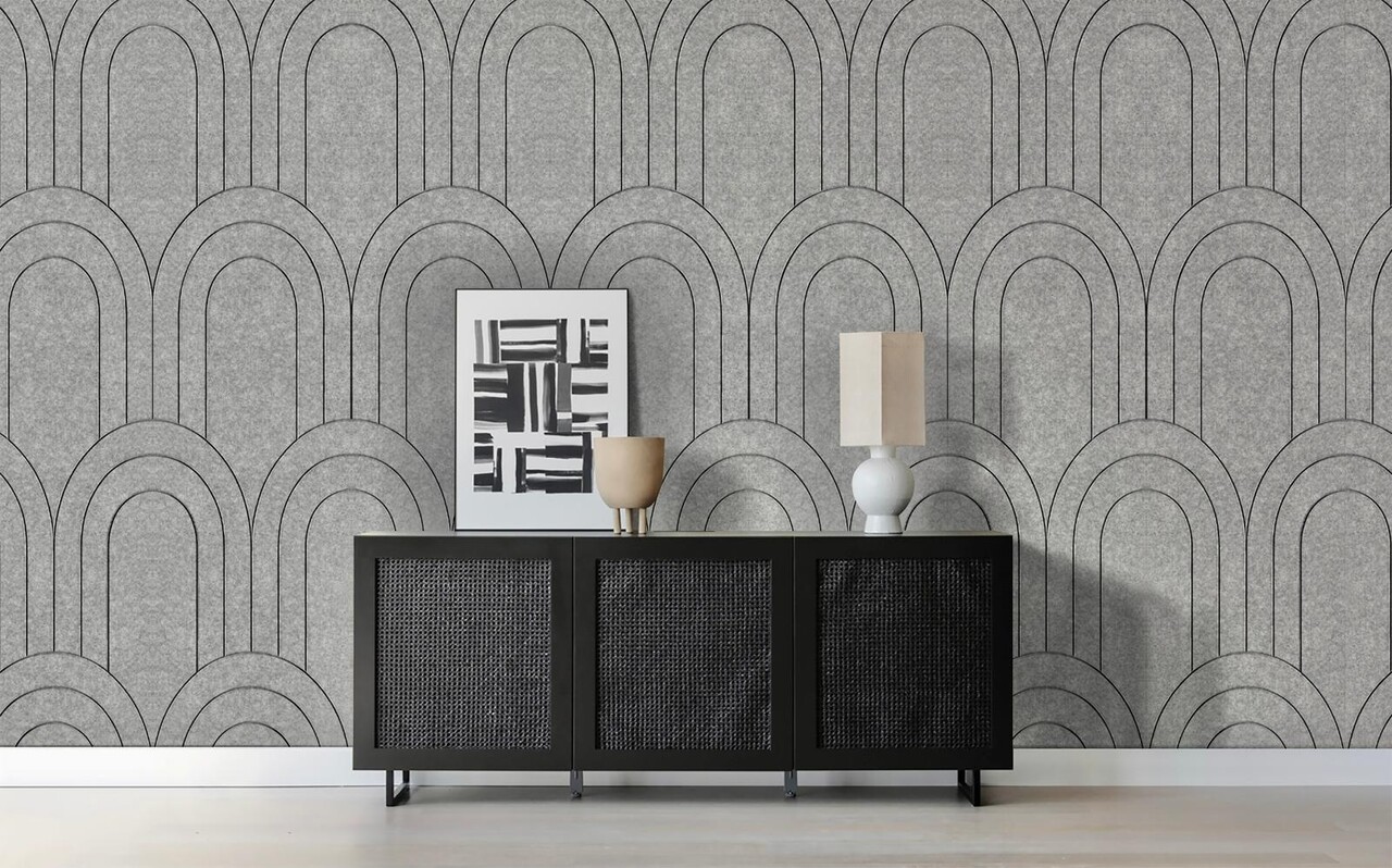 Oppio OPPIO Viltpaneel Licht Grijs - BAROK - 280x60 cm - Brandvertragend & Geluiddempend Oppio OPPIO Viltpaneel Licht Grijs - BAROK - 280x60 cm - Brandvertragend & Geluiddempend