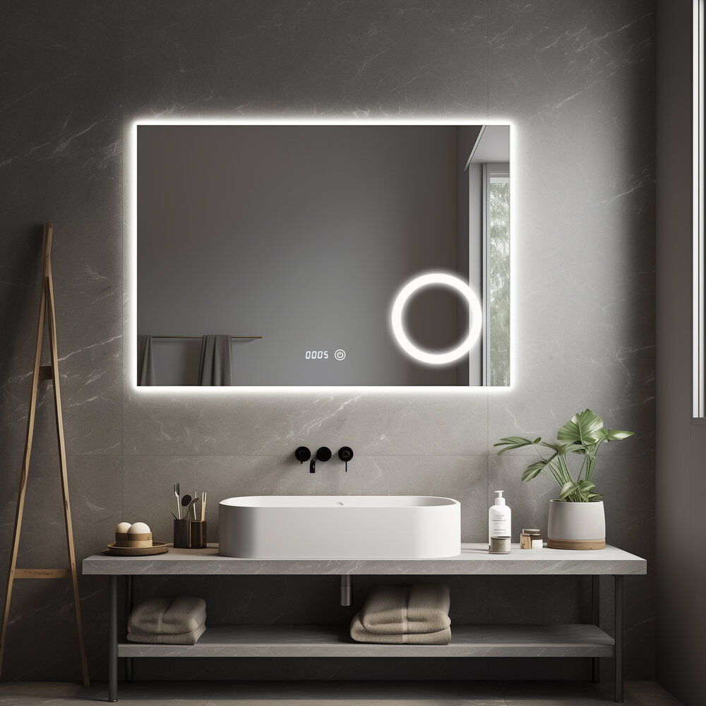 Oppio PRIMAR Vierkant 80×60 (RANDLOOS) Badkamerspiegel met verlichting Oppio PRIMAR Vierkant 80×60 (RANDLOOS) Badkamerspiegel met verlichting