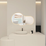 Oppio NEBULA – 100 CM ( Randloos ) Toilet / Badkamerspiegel met verlichting Oppio NEBULA – 100 CM ( Randloos ) Toilet / Badkamerspiegel met verlichting
