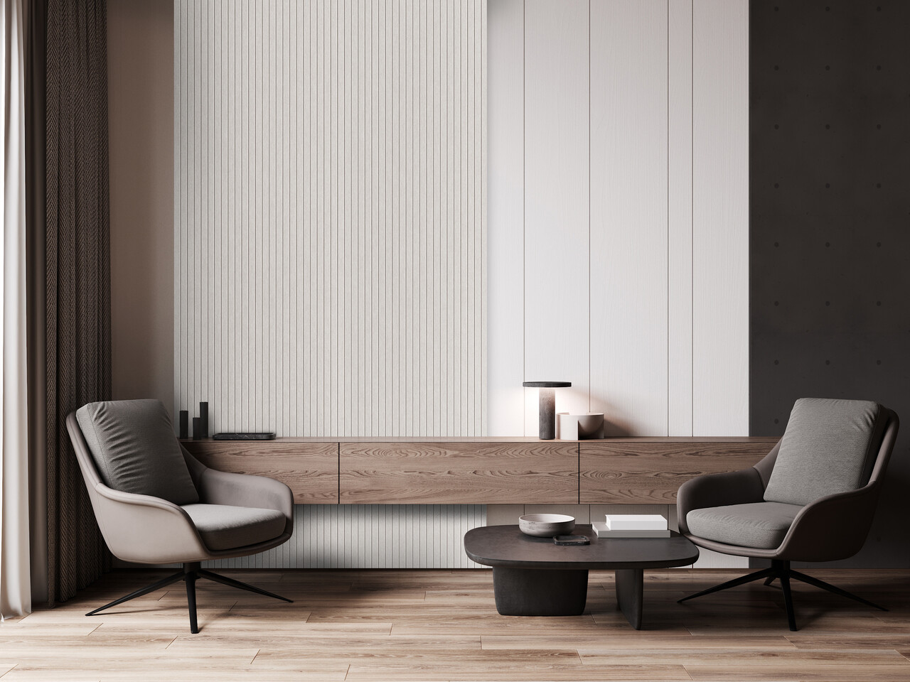 Oppio OPPIO Viltpaneel Beige JAPANDI - 280x60 cm - Brandvertragend & Geluiddempend