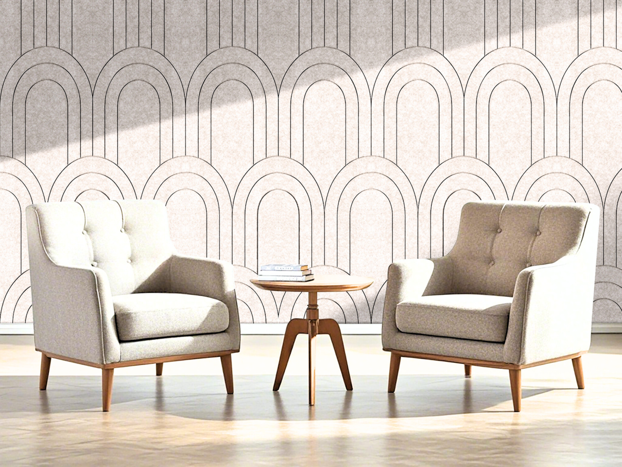 Oppio OPPIO Viltpaneel Beige - BAROK - 280x60 cm - Brandvertragend & Geluiddempend