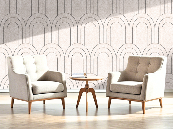 Oppio OPPIO Viltpaneel Beige - BAROK - 60x280 cm - Brandvertragend & Geluiddempend