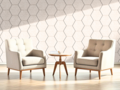 OPPIO Viltpaneel Beige - HEXAGON - 280x60 cm - Brandvertragend & Geluiddempend