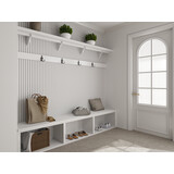 Oppio €45 PER PANEEL - 260x60 cm Wit Akoestische wand panelen lattenwand met Witte Vilt Oppio €45 PER PANEEL - 260x60 cm Wit Akoestische wand panelen lattenwand met Witte Vilt