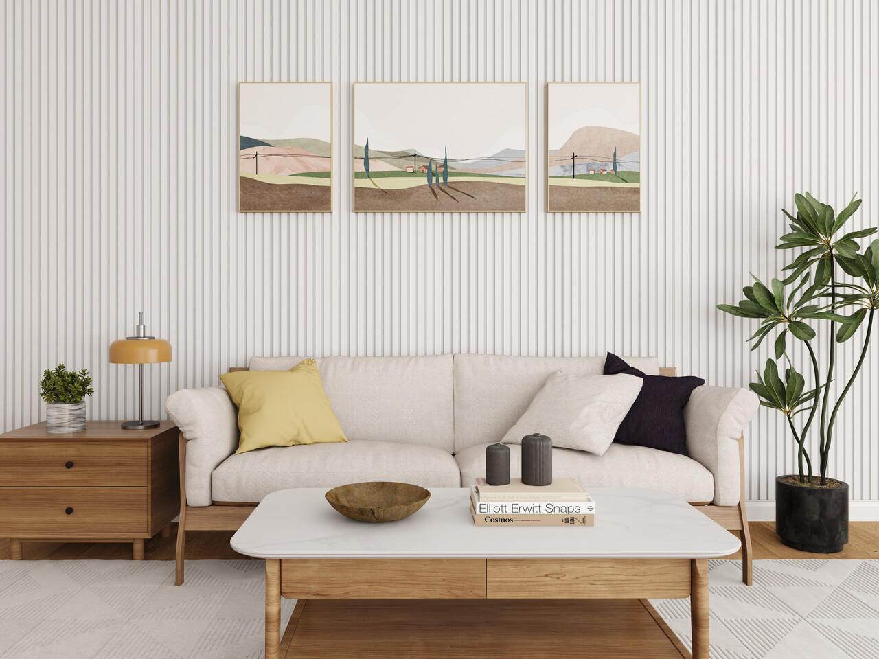 Oppio €37 PER PANEEL - 260x60 cm Wit Akoestische wand panelen lattenwand met Witte Vilt