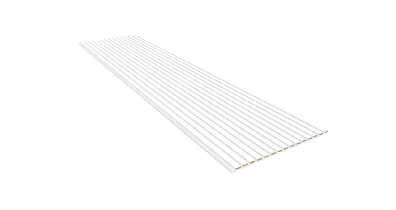 Oppio €37 PER PANEEL - 260x60 cm Wit Akoestische wand panelen lattenwand met Witte Vilt