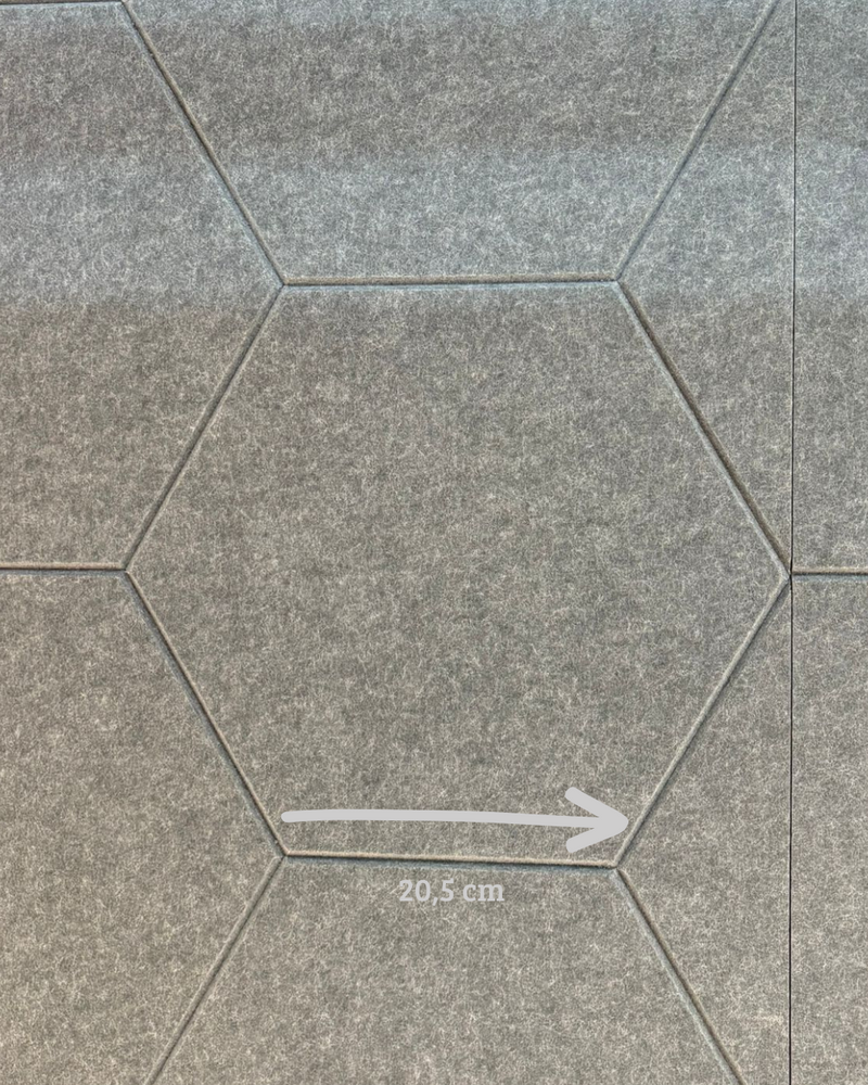 Oppio OPPIO Viltpaneel Beige - HEXAGON - 280x60 cm - Brandvertragend & Geluiddempend