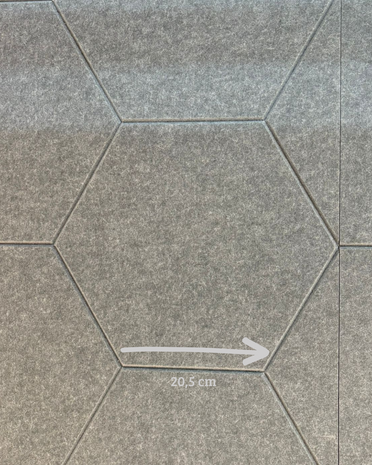 Oppio OPPIO Viltpaneel Beige - HEXAGON - 280x60 cm - Brandvertragend & Geluiddempend