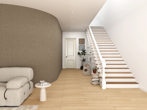 Oppio RONDE LATTEN - WALNOOT Eiken akoestische wand panelen lattenwand met Vilt