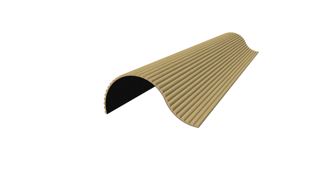 Oppio RONDE LATTEN - LICHT Eiken akoestische wand panelen lattenwand met Vilt