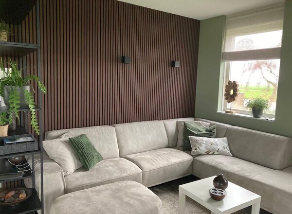 Oppio €37 PER PANEEL - 260x60 cm WENGE akoestische wand panelen lattenwand met Vilt