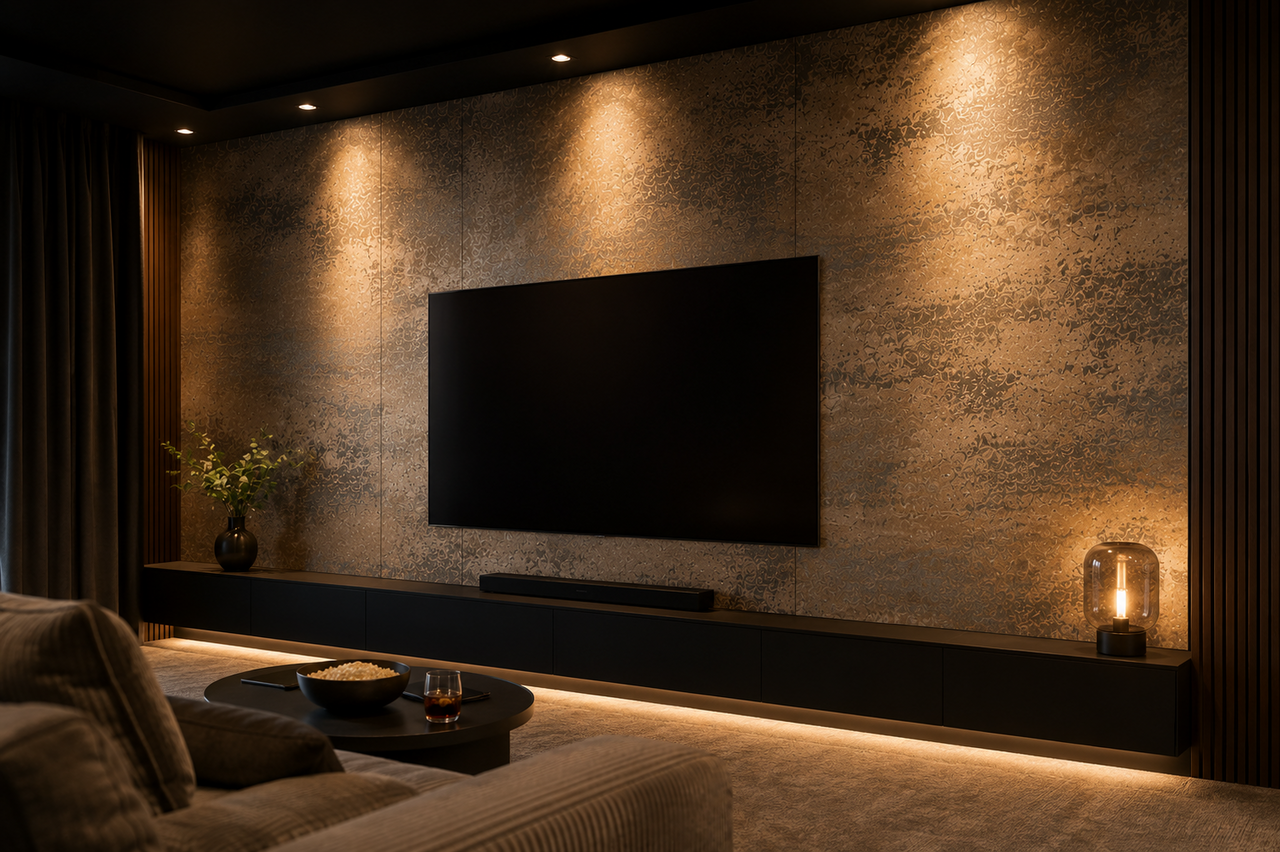 €98 PER PANEEL - 120x280x0,3 cm – Bronze Metallic PVC Wandpaneel MAT €98 PER PANEEL - 120x280x0,3 cm – Bronze Metallic PVC Wandpaneel MAT