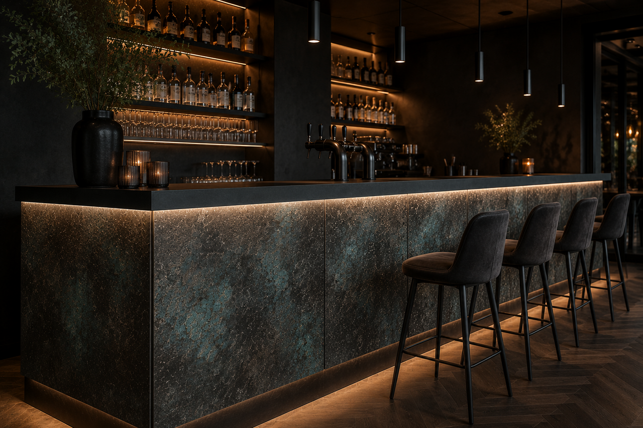 €98 PER PANEEL - 120x280x0,3 cm – MOSS Metallic PVC Wandpaneel MAT €98 PER PANEEL - 120x280x0,3 cm – MOSS Metallic PVC Wandpaneel MAT