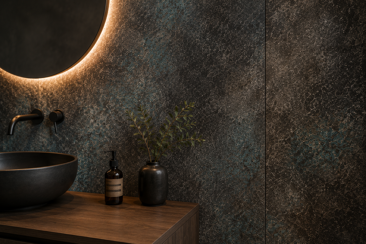 €98 PER PANEEL - 120x280x0,3 cm – MOSS Metallic PVC Wandpaneel MAT €98 PER PANEEL - 120x280x0,3 cm – MOSS Metallic PVC Wandpaneel MAT