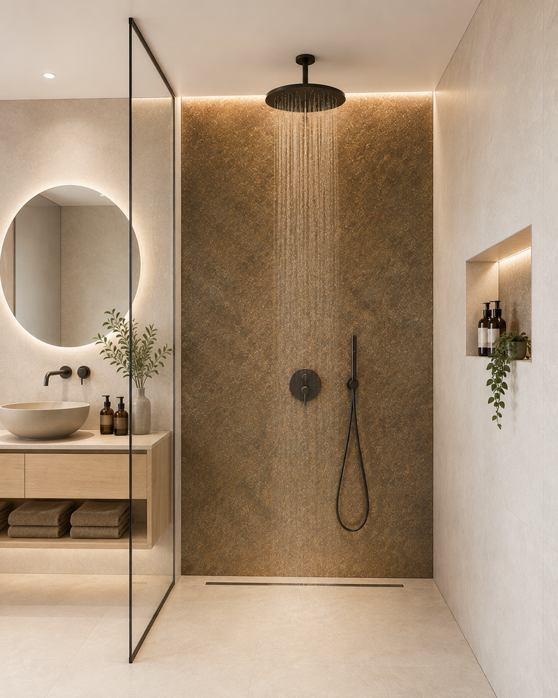 €98 PER PANEEL - 120x280x0,3 cm – KOPER Metallic PVC Wandpaneel MAT €98 PER PANEEL - 120x280x0,3 cm – KOPER Metallic PVC Wandpaneel MAT