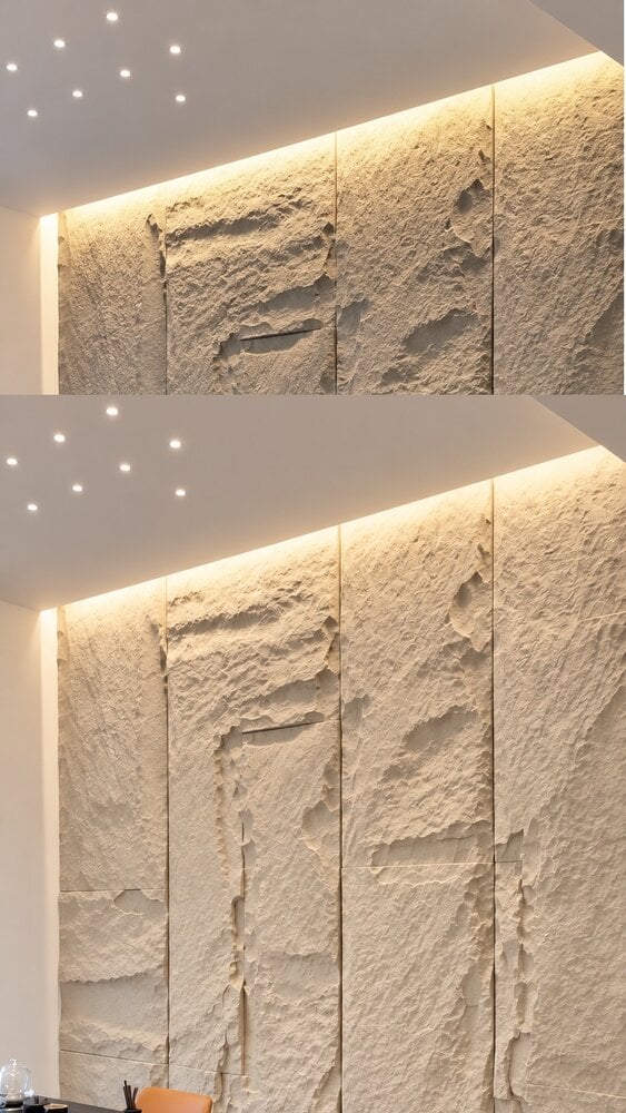 Oppio 3D XXL BEIGE MARFIL Rotswand Wandpaneel 60x290