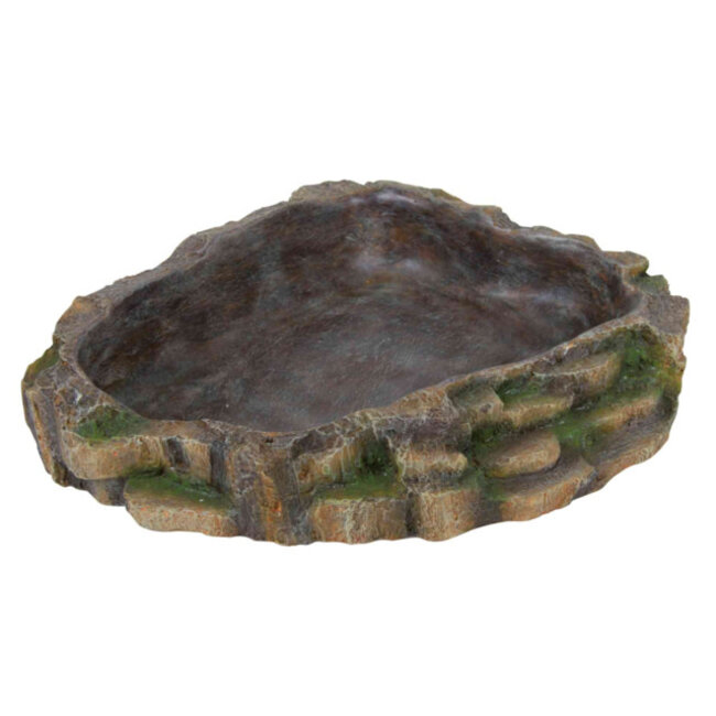 Keramische voerbak voor knaagdieren - 10 × 2,5 × 7,5 cm - Regenwoud look