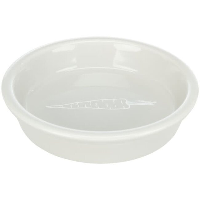 Trixie Voerbak met Wortelmotief - Keramische voerbak voor konijnen en knaagdieren - 200 ml / ø 14 cm
