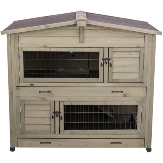 Two-Story Brown Rabbit Hutch